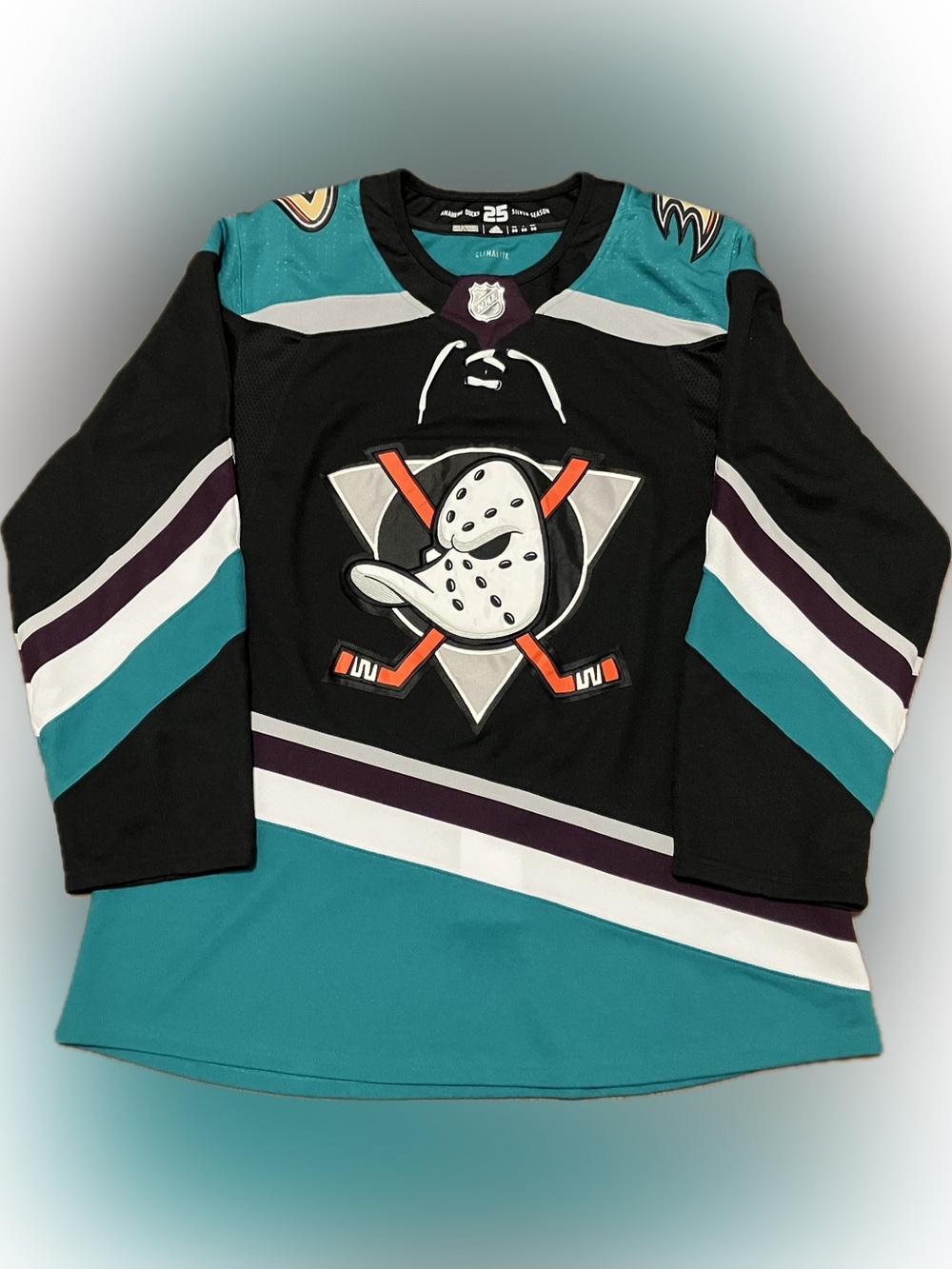 Anaheim Ducks Blank 25th Anniversary Adidas NHL Hockey Jersey Size 50